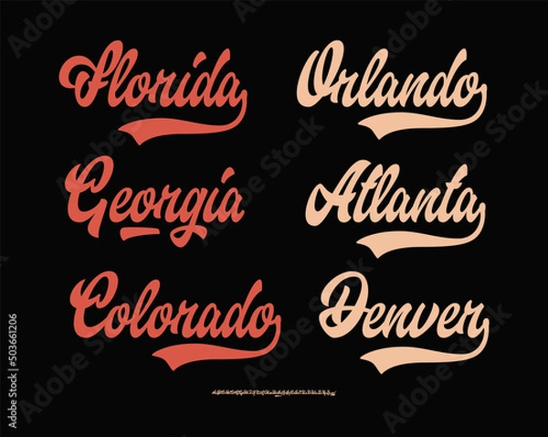Fototapeta Logo Lettering Collections with Script Font. Vector