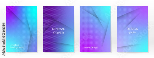 Obraz Minimal Poster. Pastel Soft. Blue Gradient Set.