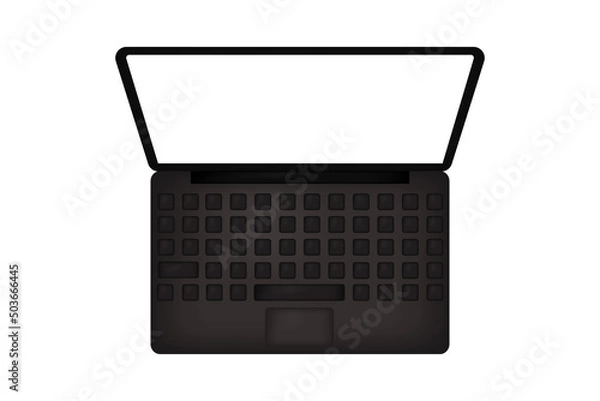 Obraz Realistic 3D gray laptop on a white background. Vector illustration.