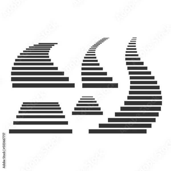 Obraz A set of vector stairs leading up, to the exit, to heaven.