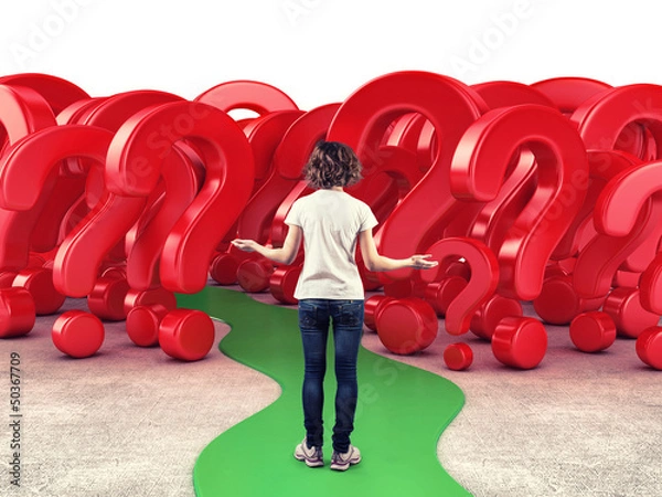 Obraz Girl before a questions