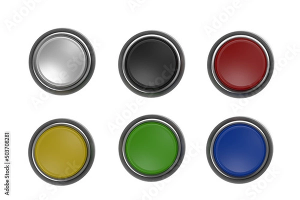 Obraz electric button models 3d rendering top view