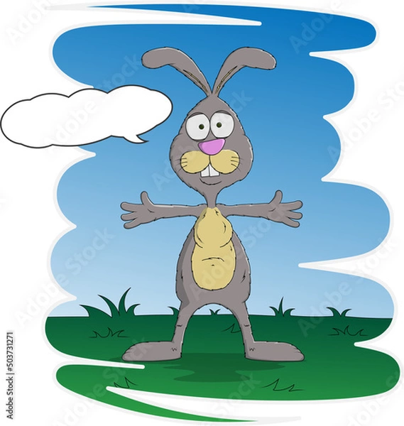Obraz Vector illustration of a Hugging Hare (Rabbit)