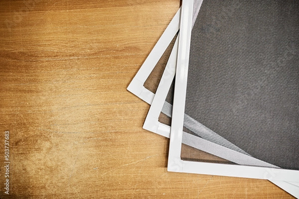 Obraz Mosquito nets are made in the factory, finished products.