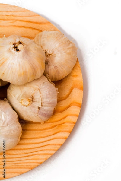 Fototapeta Garlic on white background