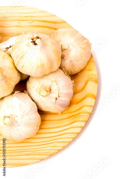 Fototapeta Garlic on white background