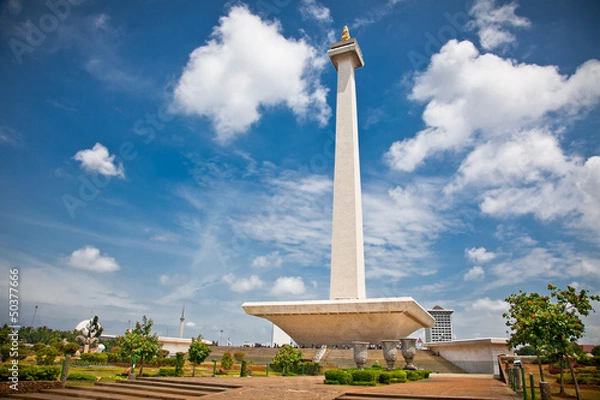 Obraz Narodowy pomnik Monas. Plac Merdeka, Dżakarta, Indonezja