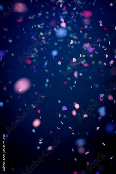 Obraz Dark blue background with confetti