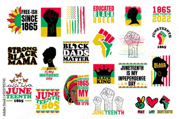 Obraz Juneteenth bundle 20 designs, Juneteenth Cliparts