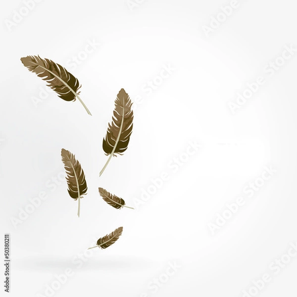 Obraz brązowy pióro