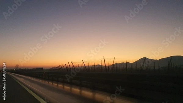 Obraz sunset over the river