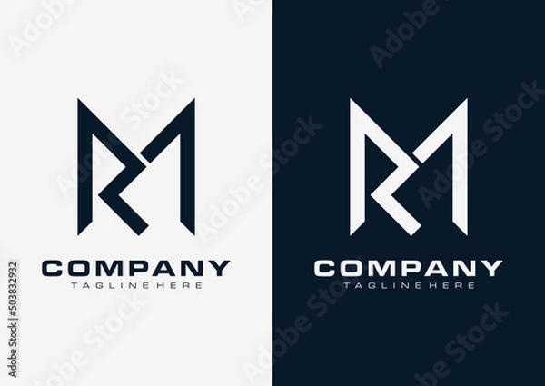 Obraz Letter RM logo design simple template.