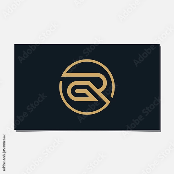 Fototapeta GR INITIAL LOGO DESIGN VECTOR