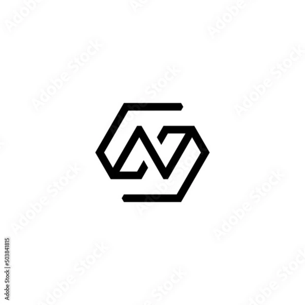 Fototapeta s n sn ns initial logo design vector template