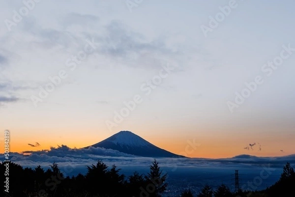 Fototapeta 夕方の富士山