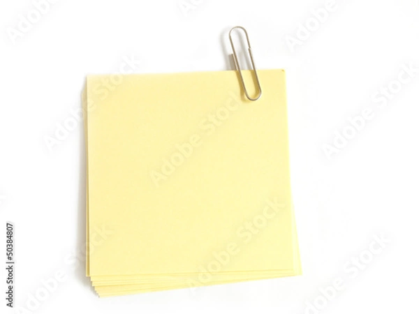 Fototapeta note with paper clip