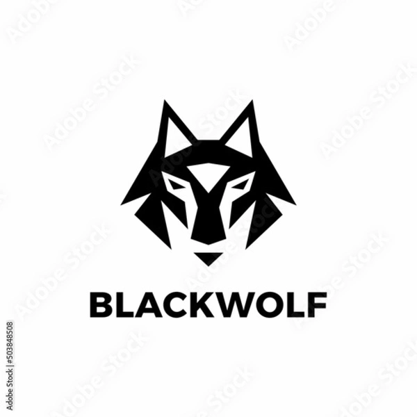 Fototapeta wolf head logo fox design vector