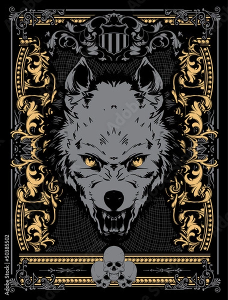 Fototapeta Evil wolf vector