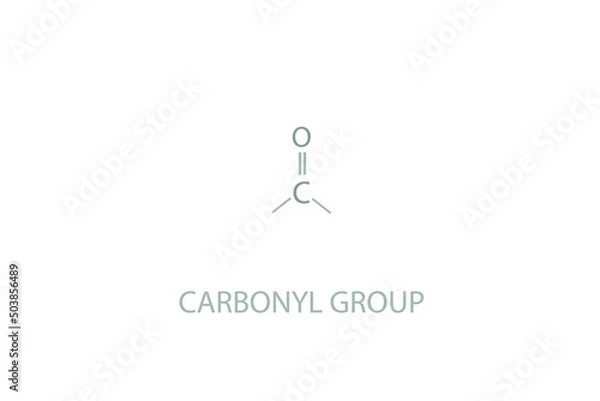 Fototapeta Carbonyl group molecular skeletal chemical formula.	
