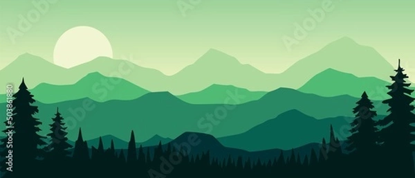 Fototapeta landscape with mountains