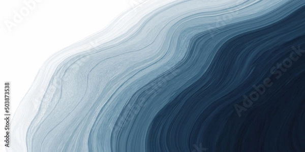 Fototapeta Abstract watercolor paint background dark blue gradient color with fluid curve lines texture and white space for text.