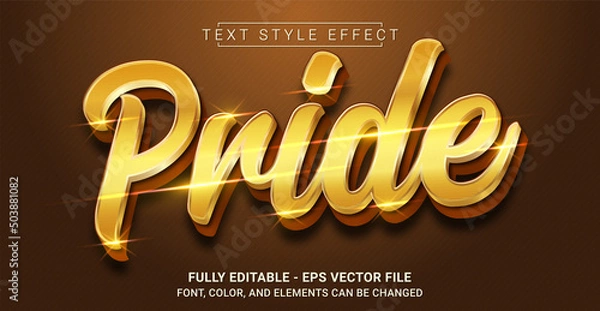 Fototapeta Pride Text Style Effect. Editable Graphic Text Template.