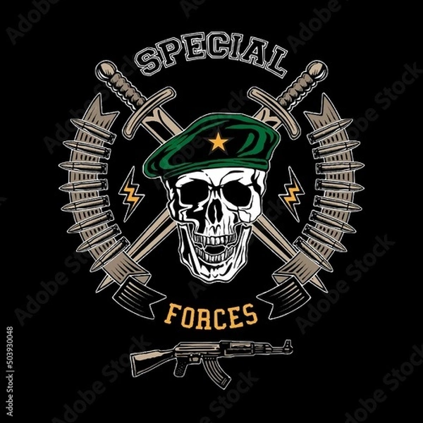 Obraz skull typography t shirt design 