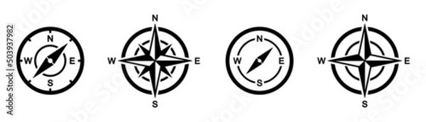 Fototapeta Compass icon set. Wind rose icon, Vector illustration