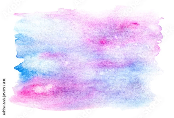 Obraz Abstract pink and blue watercolor paper textured illustration for grunge templates design, vintage card.