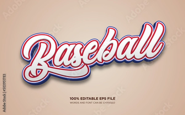 Obraz baseball editable text style effect	