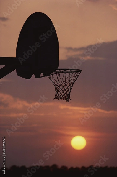 Obraz Bascketball hoop sunset