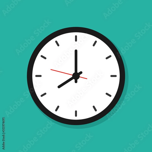 Obraz Flat clock icon. Time icon. Vector illusrtation