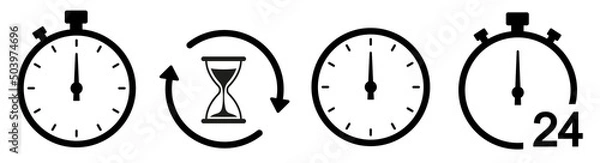 Obraz Set of timers icon. Stopwatch symbol. Vector illustration