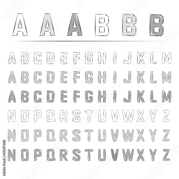 Obraz スケッチ　アルファベット