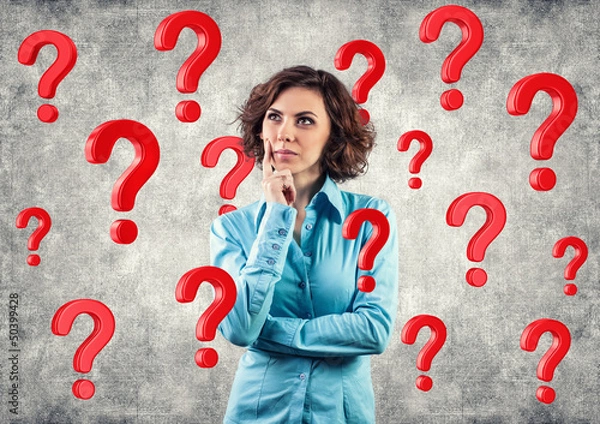 Fototapeta Girl among questions