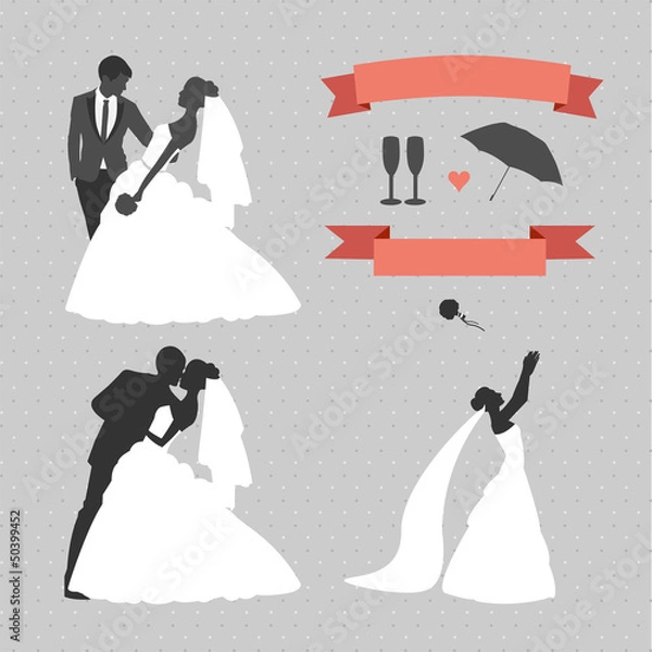 Obraz Wedding set of design elements