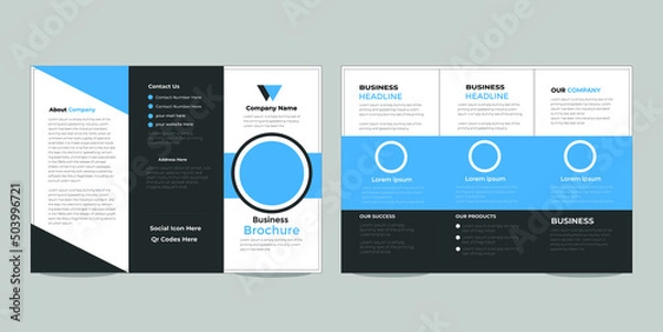 Fototapeta Creative business trifold brochure template Free vector