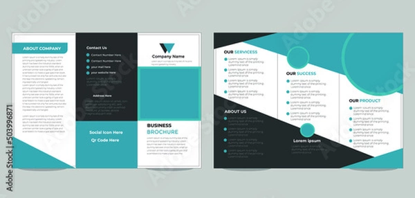 Obraz Creative business trifold brochure template Free vector