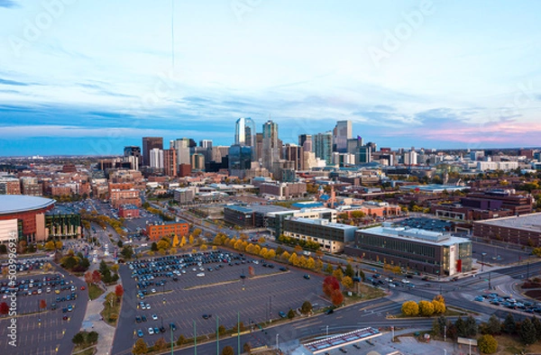 Obraz Aerial View of Downtown Denver during Autumn