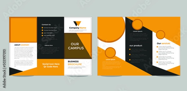 Obraz Creative business trifold brochure template Free vector