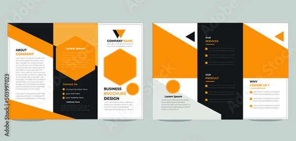 Fototapeta Creative business trifold brochure template Free vector