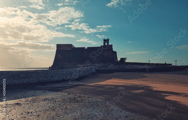 Fototapeta Castillo de San Gabriel in the Lanzarote Island. Canaries, Spain