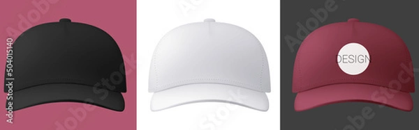 Obraz Vector caps in mesh gradient style. Editable illustration