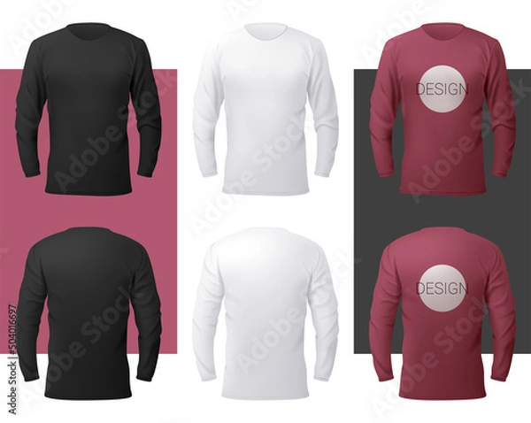 Obraz Vector long sleeve shirt in mesh gradient style
