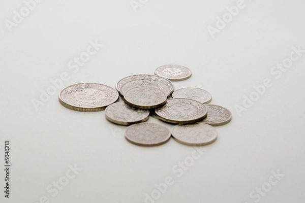 Fototapeta banch of coins/swiss francs