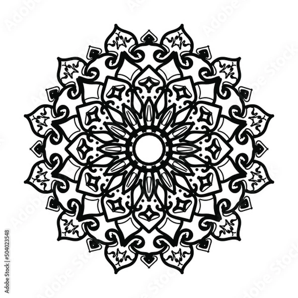 Fototapeta Hand drawn mandala. decoration in ethnic oriental  doodle ornament.