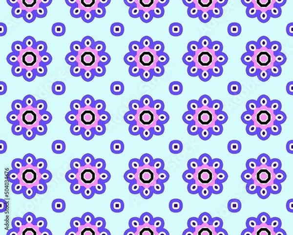 Fototapeta 3D rendering of a colorful seamless tile pattern background