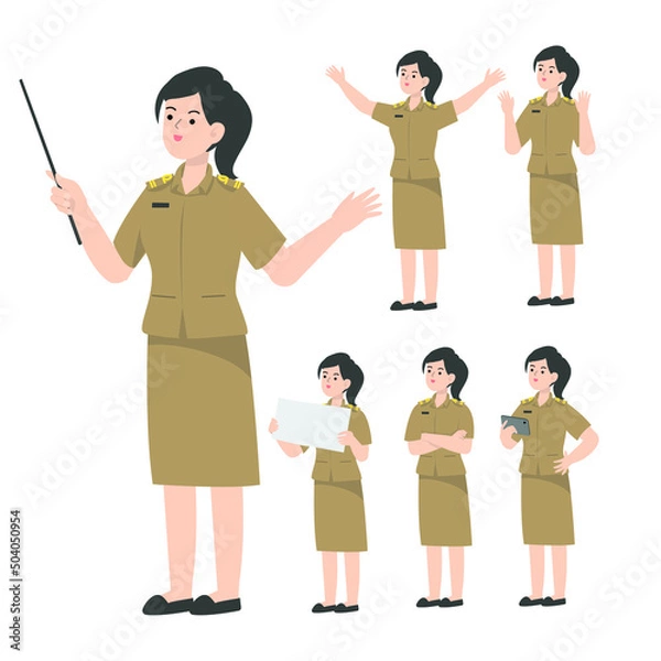 Obraz Thai civil servant character design presenting concept