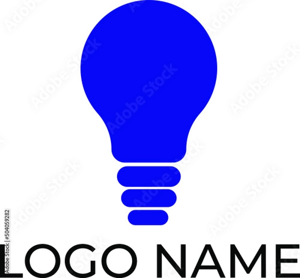 Fototapeta Simple blue bulb logo design