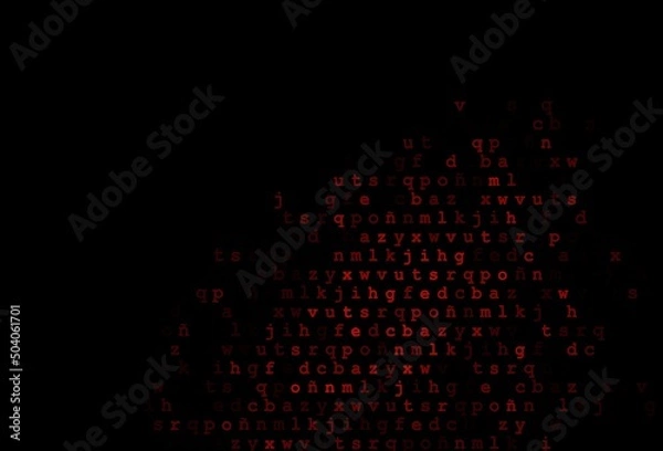 Obraz Dark red vector texture with ABC characters.